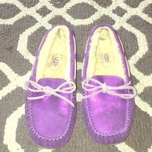 Purple Sparkly Ugg Moccasin Slippers